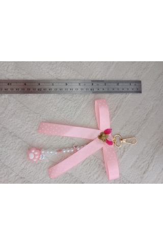 Wisheratelier Pati Temalı Çanta Charmı Beyaz - Pembe