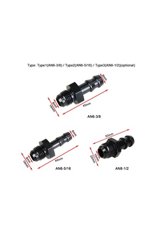 Tenfowee Yakıt Hattı Bağlantı Adaptörü - Yüksek Kaliteli Alüminyum, An6-3/8, Siyah, Kolay Kurulum
