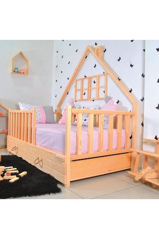 Markaawm Markaawm Montessori Çocuk Yatak Yavrulu 90X190 Karyola Ağacı Akçaağaç