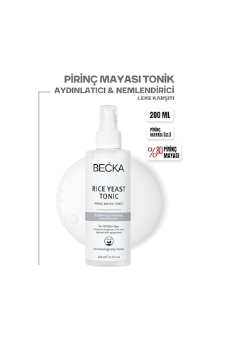 Becka Pirinç Mayası Tonik Aydınlatıcı Beyazlatıcı Leke Karşıtı Nemlendirici Bakım Etkili 200 Ml