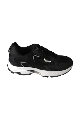Jump Kadın Siyah Kalın Taban Fileli Memory İç Taban Sneaker Spor Ayakkabı Siyah