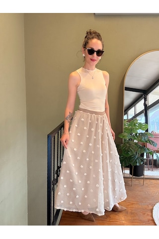 Ali Butik Krem Pauntiyeli Şifon Etek Ali Butik Krem Pauntiyeli Şifon Etek