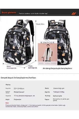 Liseoğrencileri Hafif Basit Kamuflaj Sırttantalari-yeşil Yeşil