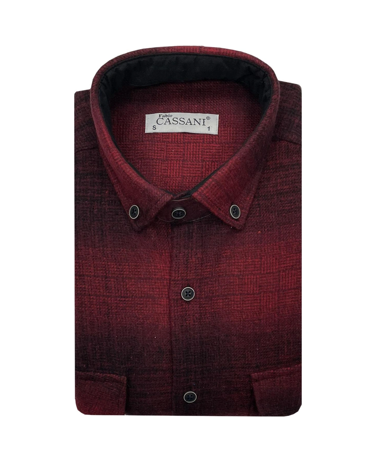 Fabio Cassani Erkek Kışlık Hakiki Oduncu Gömleği - 7405 Kırmızı