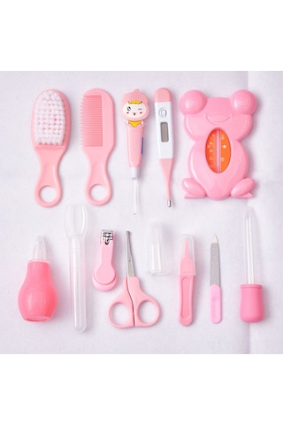 Yaozixa Bebek Bakımı 13'lü Set: Burun Emici, Tırnak Kırıcı Ve Temizlik Aletleri - Güvenli, Hafif Ve Pratik Pembe Paket