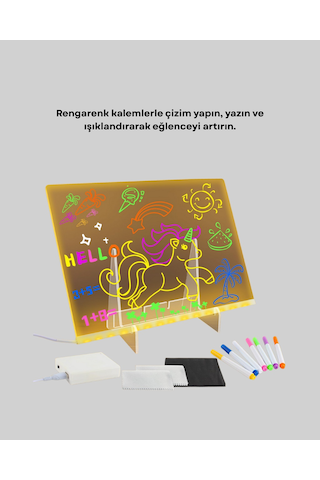 Sptmgldı Yaratıcı Çizim Ve Mesajlar İçin Led Işıklı Renkli Tahta