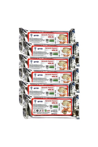 Seramik Hamuru Doğal Kil 500 Gr Beyaz Kil Hamuru 6 Paket Seramik Kili Beyaz Renk Modelleme Çamuru Beyaz