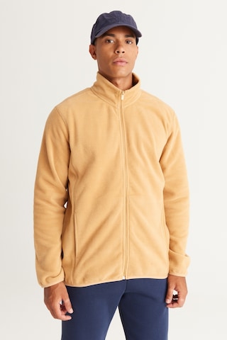 AC&Co / Altınyıldız Classics 4A5221100014KRE3XL Standart Fit Fermuarlı Bato Yaka Polar Erkek Ceket Krem