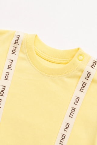 Babyhola Kız Erkek Bebek Askılı Tişört Slip Yazlık Takım 50751 Sarı
