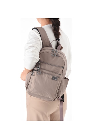 Sanmorris Unisex Suya Dayanıklı Paraşüt Kumaş 4 Bölmeli Laptop Bölmeli Seyahat Ve Okul Çantası Vizon