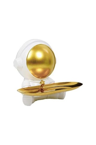 Opulentliving Reçine Astronot Heykeli, Anahtar Telefon Saklama, Suntek Konteyner Bibloları İçin Tepsi Orta Boy Orta