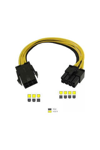 30 6 pin to 8 pin pci express uzatma kablo 6 pin to 8 pin pci exp uzatma kablo