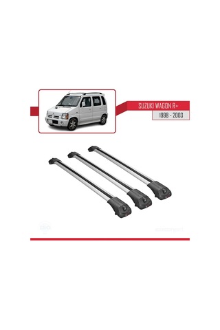 Suzuki Wagon R+ 1998-2003 Arası İle Uyumlu Ace-1 Ara Atkı Tavan Barı Gri 3 Adet Bar