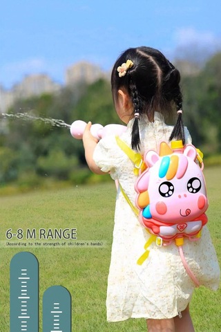 Sırt Çantalı Sırta Takılabilen Pompalı Su Tabancası 2000ml Kapasite - Pembe