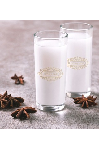 Kişiye Özel Renkli Baskılı İsimli İkili Rakı Bardağı Seti-17