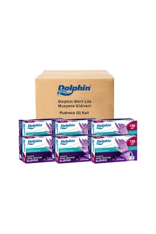Dolphin Pudrasız Lila Nitril Eldiven 100'lü x 10 Kutu