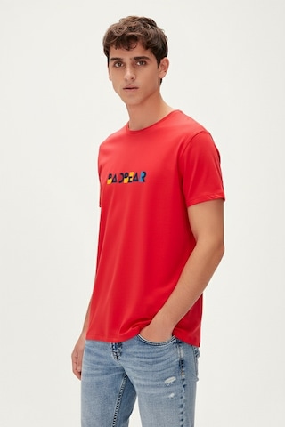 Retro Colors Kırmızı Erkek Baskılı Tişört Kırmızı