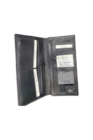 Karalı Deri Hakiki Deri Mıknatıslı Arka Kartlıklı Cüzdan Gri Bc429-9 Gri