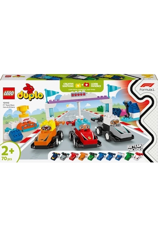 LEGO® DUPLO® Kasabası F1® Takımı Yarış Arabaları ve Sürücüler 10445 - 2 Yaş ve Üzeri Küçük Çocuklar İçin Eğitici Oyuncak Yapım Seti (70P)