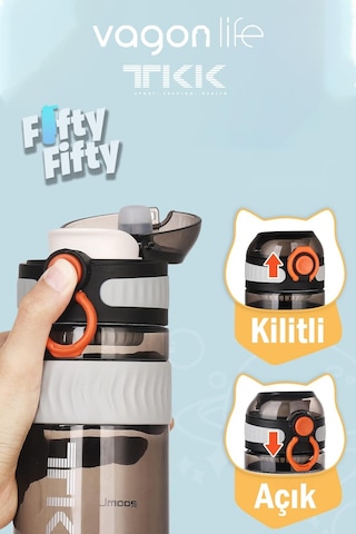 Tkk 550 Ml Rahat İçim U Ağızlı Bpa İçermeyen Taşıma Kulplu Tritan Su Matarası Fftkk1016-550ml 001