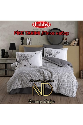 Hobby Poplin Pike Takımı Tek Kişilik Arianna Gri Çok Renkli