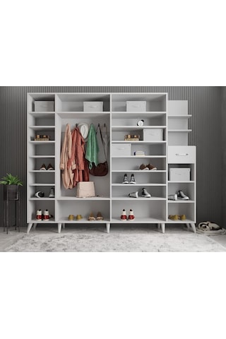 Açelya Portmanto Vestiyer Beyaz  M7 270 cm
