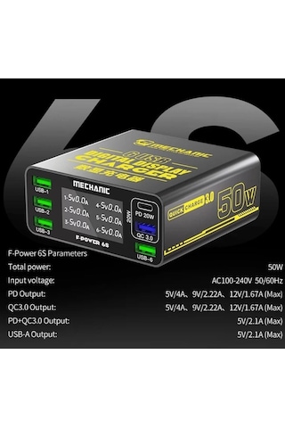 Mechanic F-power 6s 50w Hızlı Şarj İstasyonu Turbo Şarj Seti