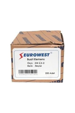 Eurowest 0,50-2,5mm Geçmeli Buat Klemensi Beyaz 1 Paket 200 Adet