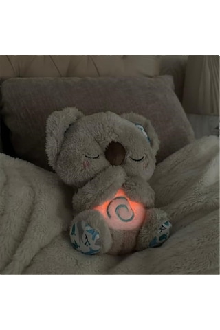 Koala Ayısı, Uyku Su Samuru Koala, Nefes Alan Su Samuru, Müzikli Işıklı Ve Ritmik Nefes Hareketi Olan Taşınabilir Peluş Oyuncak -gsl