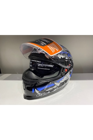 Sway Kask B-503 (817) Güşeş Vizörlü Croco Mavi