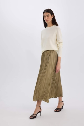 DeFacto A Kesim Yüksek Bel Saten Midi Etek E3348AX24WNGN320 Yeşil