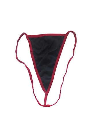 Anastasia Underwear Kadın String Tanga Külot - Kırmızı İpli Siyah (ANS981)