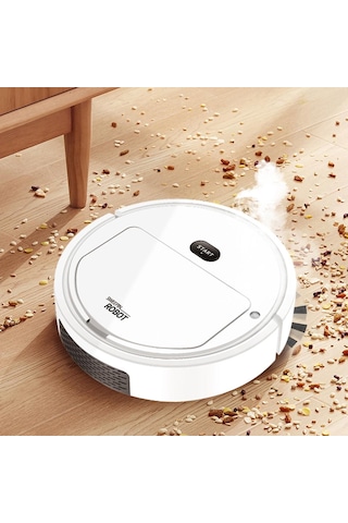 Suntek 4'ü 1 Arada Robot Süpürge Usb Şarjı Ev Evcil Beyaz