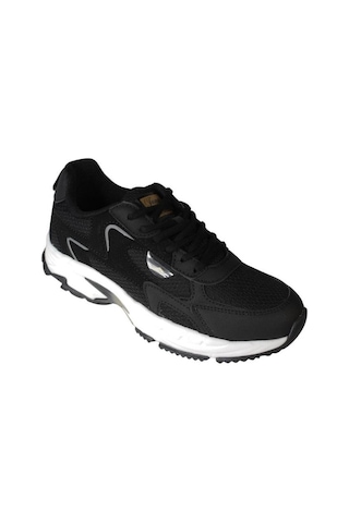 Jump Kadın Siyah Kalın Taban Fileli Memory İç Taban Sneaker Spor Ayakkabı Siyah
