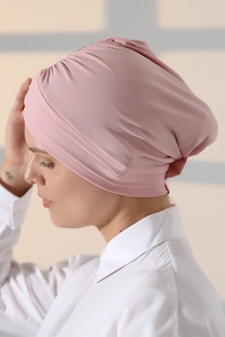 Çapraz 3 Bantlı Çift Taraflı Kadın Tesettür Bone Pembe Pembe