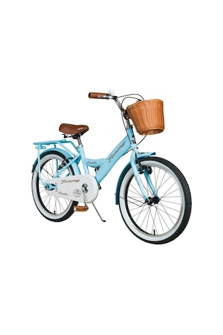 Tommybike Latte Sepetli, Elcikli 20 Jant Çocuk Bisikleti, 6-9 Yaş Çocuk Bisikleti Mavi