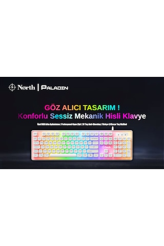 North Paladin Mekanik Hisli Türkçe RGB Gaming Klavye