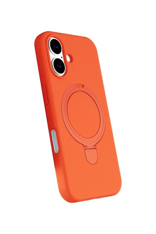 Newface - 128 - Apple iPhone Uyumlu 16 Plus Regal Magsafe Standlı Kapak - Kmrsfres - - Turuncu