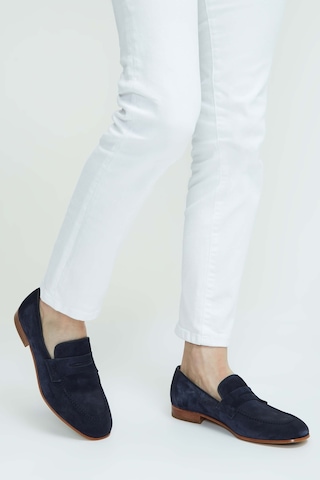 Tamer Tanca Erkek Hakiki Deri Lacivert Süet Loafer Ayakkabı 183 27305 Erk Ayk Sk23/24 Lacı Suet Lacivert