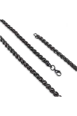 Erkek Sarmaşık Model Çelik Zincir Kolye 9185 Siyah