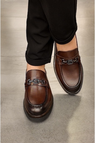 Msport Premium 4832 Loafer Hakiki Deri Erkek Ayakkabı Kahverengi