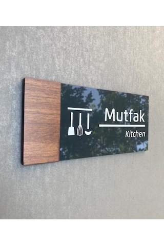 Wooden Serisi Mutfak Kapı Isimliği