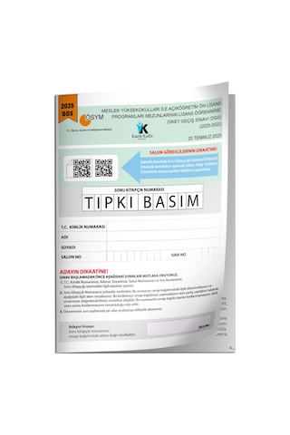 2025 Dgs Sayısal-sözel-tm Tıpkı Basım Çıkmış Soru Ösym Kitapçığı