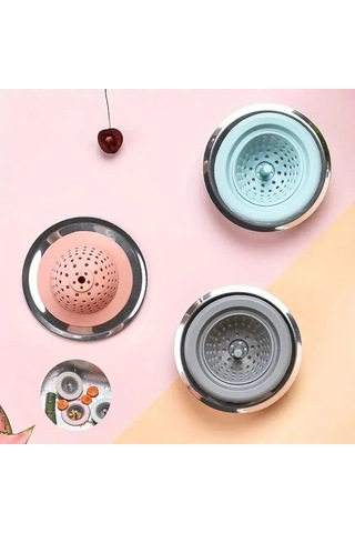 Mufunye Mutfak Lavabo Su Filtresi 11 Cm - Saç Ve Gıda Artıklarını Tutar, Akışı Sorunsuz Hale Getirir - Çeşitli Renk Seçenekleri Mavi