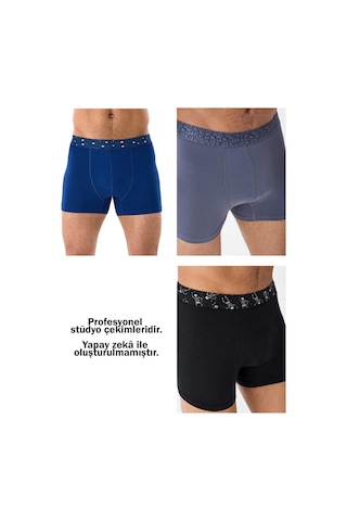 Mutig Tencel Modal Erkek Boxer 6'lı Gri - Siyah