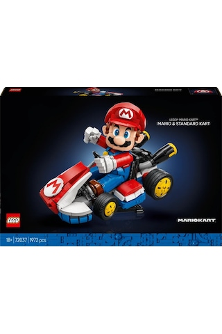 LEGO® Super Mario™: Mario Kart™  Mario ve Standard Kart 72037 - Yetişkinler için Koleksiyonluk Yaratıcı Sergileme Modeli Yapım Seti (1972P)