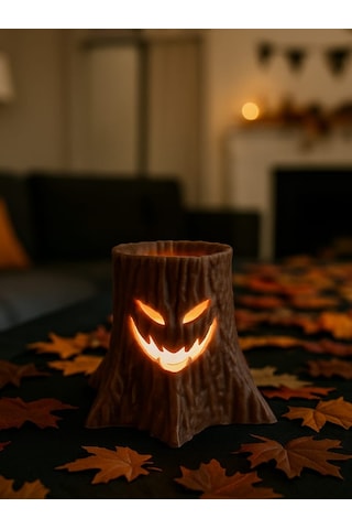 Ağaç Kovuğu Led Mumluk Doğal Görünümlü Tealight Mumluk