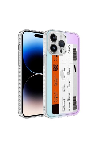 Apple Uyumlu iPhone 12 Pro Max Airbag Kenarlı Renkli Desenli Silikon Zore Elegans Kapak