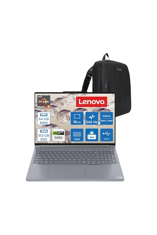 Lenovo ThinkBook 16P G6 ADR 21U00014TXF22 R9-8940HX 64 GB 512 GB SSD RTX5060 16" Free Dos Dizüstü Bilgisayar + Zetta Çanta