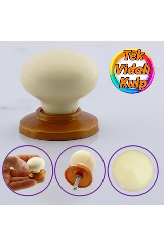 Kamelya Kulp Krem Polimer Düğme Kulp Bakır Tablalı Mobilya Mutfak Dolabı Çekmece Kulbu Kulpları